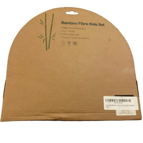 NEW BAMBOO FIBRE kids set eating utensils plate cup bowl - Picture 2 of 3